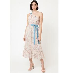 Alexis Teodora One Shoulder Ruffle Midi Dress XS Floral NWT